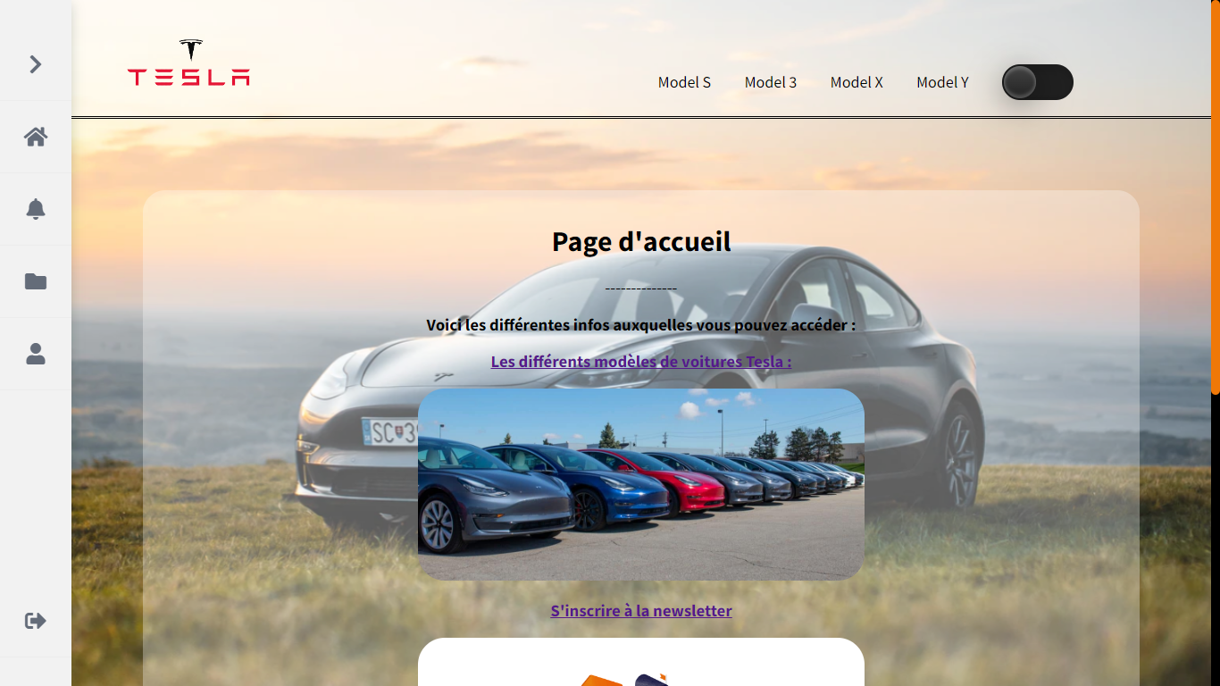 Page d'accueil du site